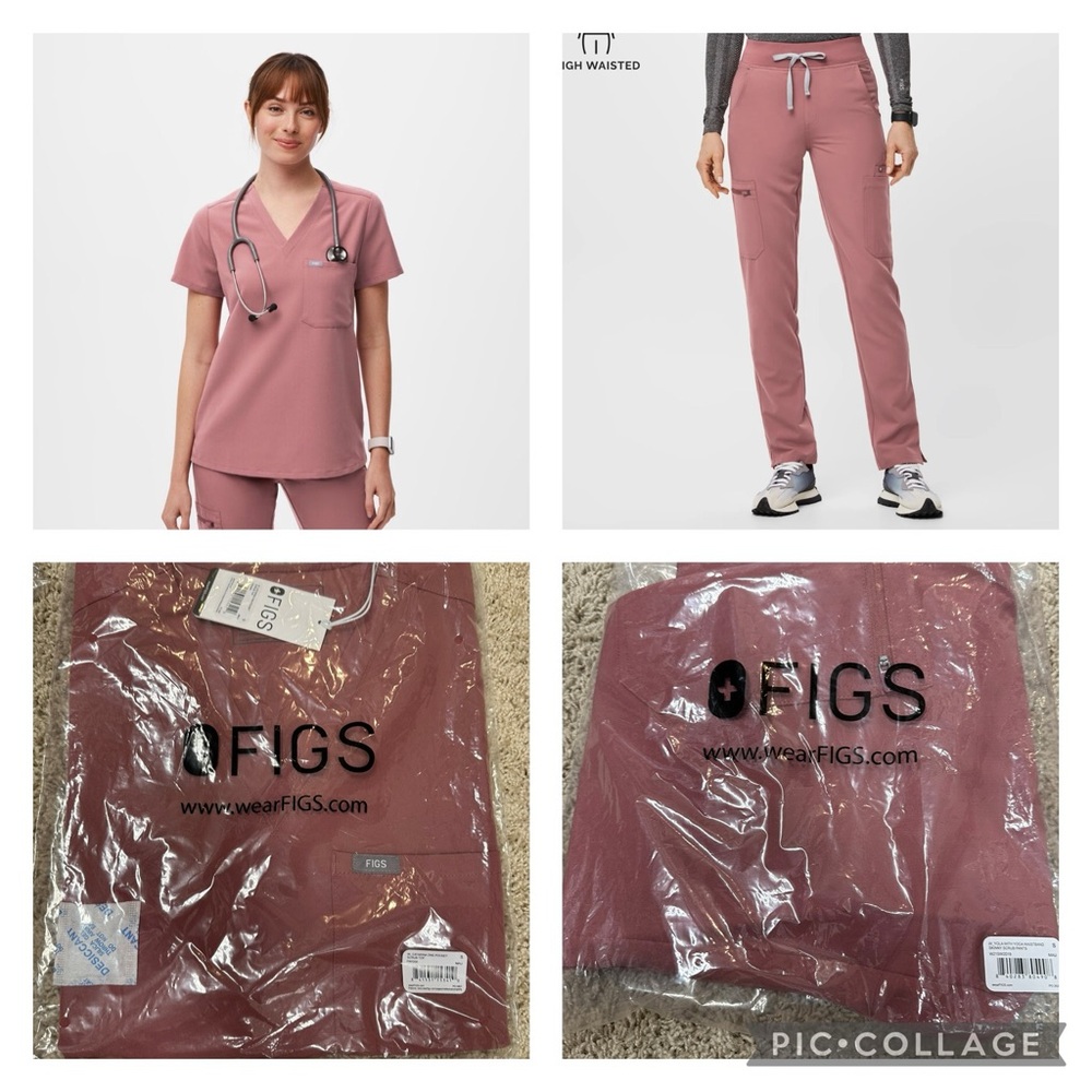 Brand New in package FIGS Mauve Srub Set (Top and Bottom Included).